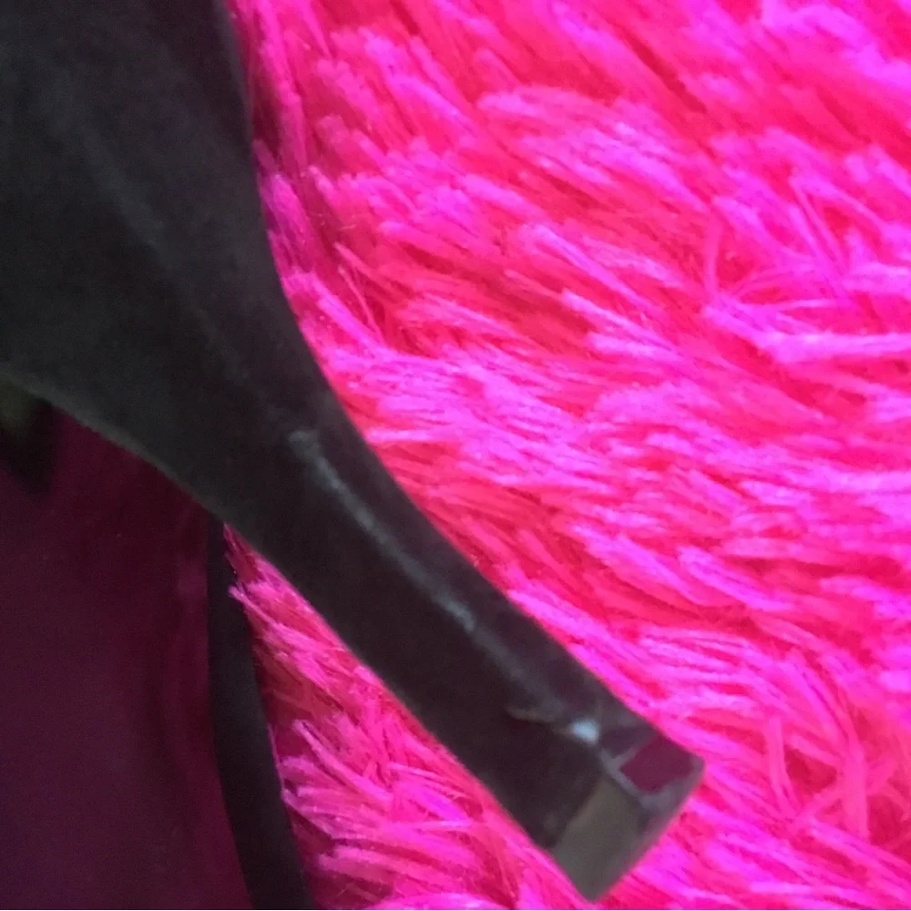 💝See New Listing💝 Enzo Angiolini Black Lace up Leather Boots Fur 9 1/2 M  GUC - Picture 10 of 13